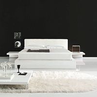 Double bed Plazacontemporaryupholsteredwith upholstered headboard