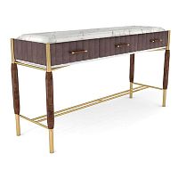 Contemporary sideboard table Gemmawalnutmarblevelvet
