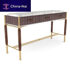 Contemporary sideboard table Gemmawalnutmarblevelvet
