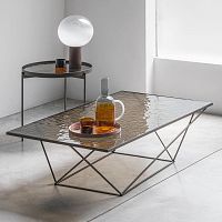 Contemporary coffee table EVOQUEglassmarblesheet metal base