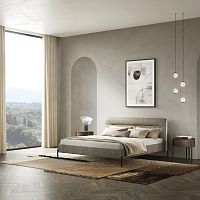 Double bed MAYFAIRcontemporaryupholsteredwith headboard