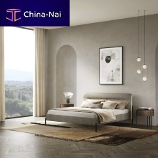Double bed MAYFAIRcontemporaryupholsteredwith headboard
