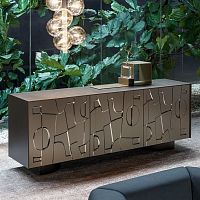 Contemporary sideboard Imagepainted metallacquered woodcrystal