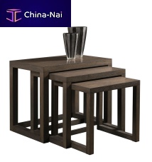 Contemporary nesting tables T-807walnutbeechbeech base