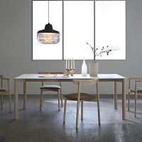 Contemporary table RADIUSsolid woodashceramic