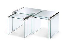 Contemporary nesting tables T35Rglasstempered glassstainless steel
