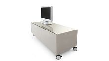 Contemporary TV cabinet AIR WHEELon casterswoodenpainted wood