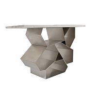 Contemporary sideboard table LUXURY HONEYmarblestainless steel baserectangular