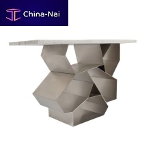 Contemporary sideboard table LUXURY HONEYmarblestainless steel baserectangular