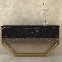 Contemporary sideboard table marblebrass baserectangular