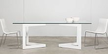 Contemporary table VERTICEglassrectangular