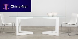 Contemporary table VERTICEglassrectangular