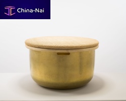 Contemporary side table TABLAbrassroundwith storage compartment