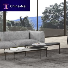 Contemporary coffee table PTYXMDFmarblesteel base