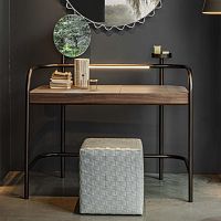 Contemporary secretary desk Railywoodenleathermetal