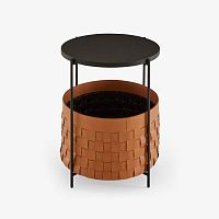 Contemporary side table CESTINOMDFlacquered metal steel baseround
