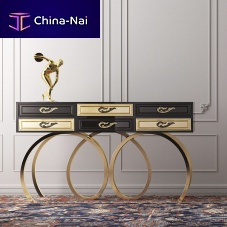 Original design sideboard table Ecstasylacquered metalpolished stainless steel baserectangular