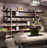 Contemporary shelf oakliving room