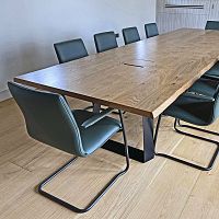 Contemporary table ASPECTwoodenmetalmetal base