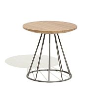 Contemporary side table ILLAwoodenmetal baseround