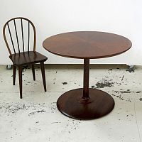 Contemporary table SEPAL woodenwooden baseround