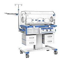 Infant incubator on casters