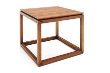 Contemporary side table ARQwoodenglasslaminated MDF