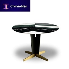 Contemporary table URANOmarbleiron baseround