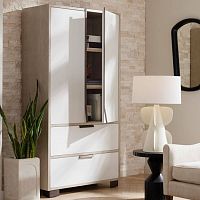 Contemporary wardrobe DORSEYoakwith swing doorswith drawer