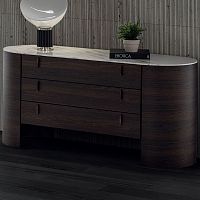 Contemporary chest of drawers CHARLIEebonyglassmarble