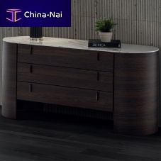 Contemporary chest of drawers CHARLIEebonyglassmarble