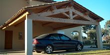 Solid wooden truss for carport