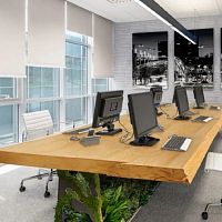 Original design table hardwoodcedariron base