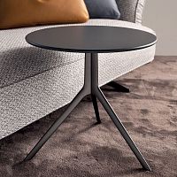 Contemporary side table FLARE glassleathermarble