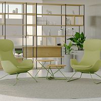 Contemporary side table Solowoodensteel basetriangular