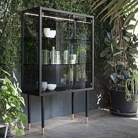 Contemporary display case Junoglasslacquered woodash