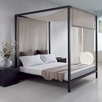 Canopy bed doublecontemporaryaluminum