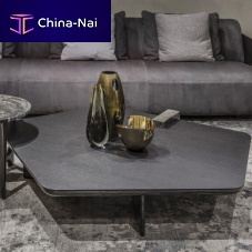 Contemporary coffee table ANTINOMIAwood veneermarblewood veneer base