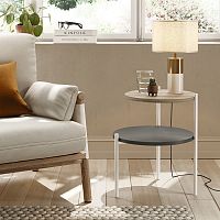 Contemporary side table Eclipselacquered MDFmelaminemetal base