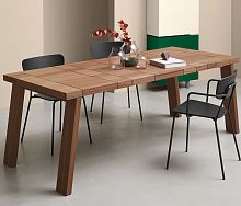 Contemporary dining table SectionoakAmerican walnutoak base