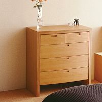 Contemporary chiffonier STRIPE DR-80walnutwood veneersolid wood