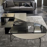 Contemporary coffee table NOIRbrassrectangularsquare