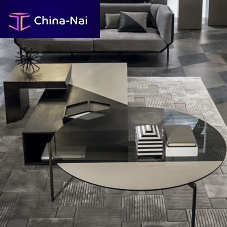 Contemporary coffee table NOIRbrassrectangularsquare
