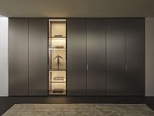 Contemporary wardrobe GLISS MASTER-LINEAR DOORSwoodenglassbronze