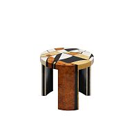 Contemporary side table KLIMTwoodenwooden baseround