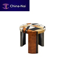 Contemporary side table KLIMTwoodenwooden baseround