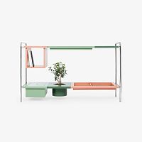 Contemporary sideboard table CONSTANCElacquered MDFpolished stainless steel baserectangular