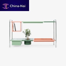 Contemporary sideboard table CONSTANCElacquered MDFpolished stainless steel baserectangular