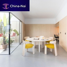 Contemporary table Oru oakcarbonoak base