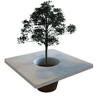 Contemporary table POTMDFsquarewith planter